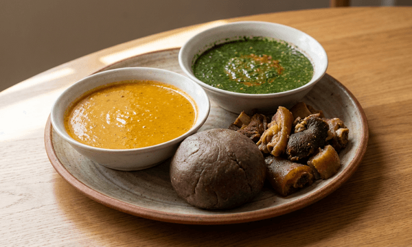 Amala with Gbegiri & Ewedu image