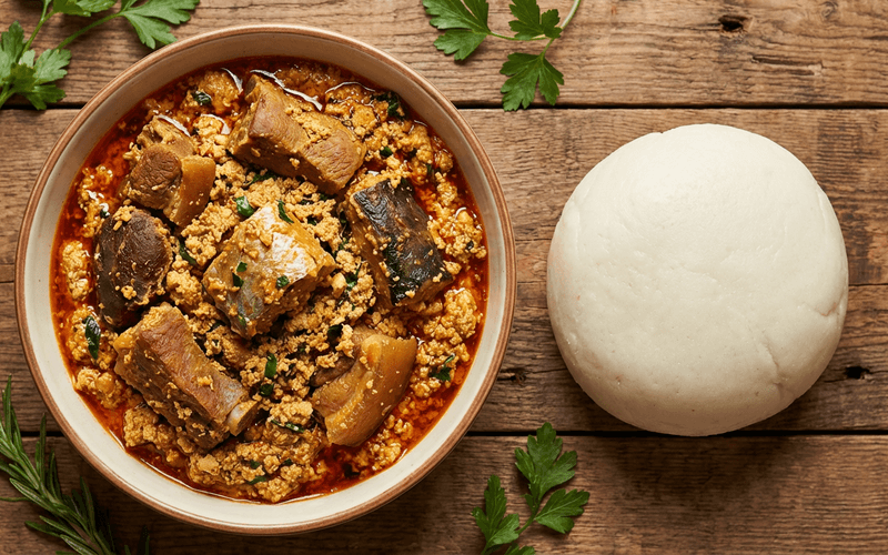 Egusi Soup & Pounded Yam image