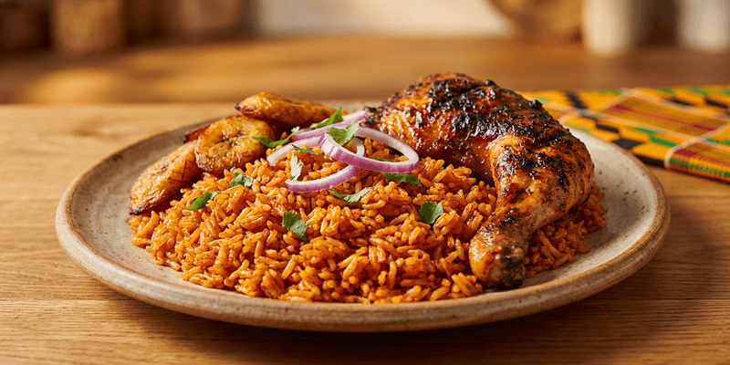 Jollof Rice & Fried Chicken image